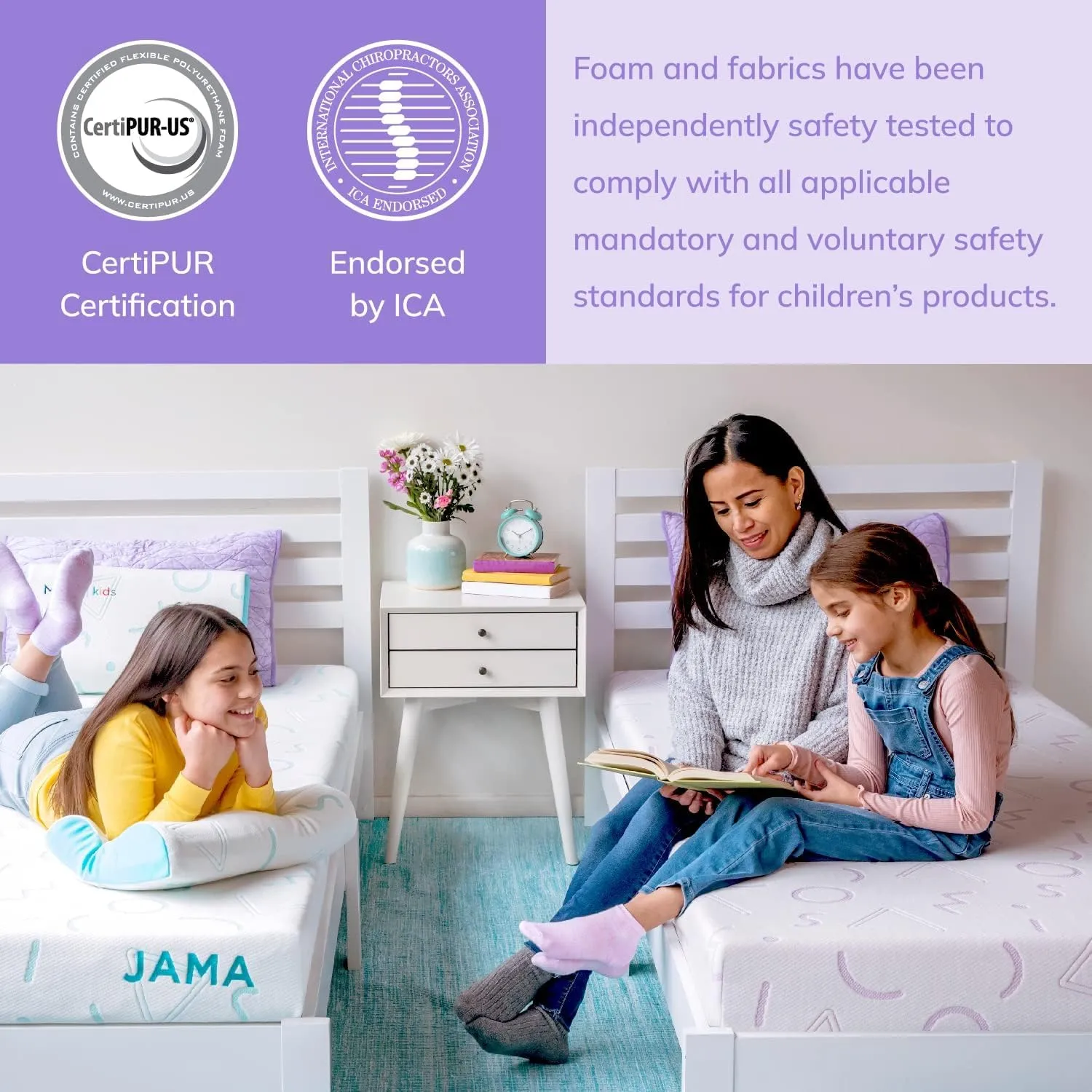 MLILY Kids Pillow for Sleeping, Adjustable Kids Memory Foam Pillow for Bed Set, Breathable and Soft Pillows for Kids Boy Girl, CertiPUR-US Certified, 12x20 Inch, Purple-New