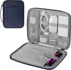 MoKo 12.9 Inch Tablet Sleeve Carrying Case with Handle, Padded Protective Travel Bag for 13 Inch New iPad Pro M4 & Air M2 2024, iPad Pro 12.9 M2&M1, Galaxy Tab S9/S8 Plus 12.4" 2023/2022, Indigo