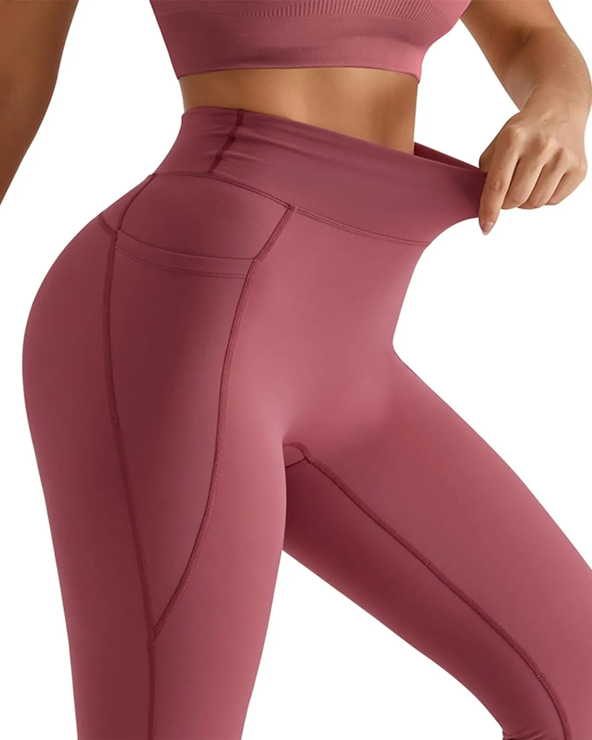 MOOSLOVER Women Workout Leggings with Pockets Compression Runnings Yoga Pants High Waisted Tummy Control Athletic Leggings