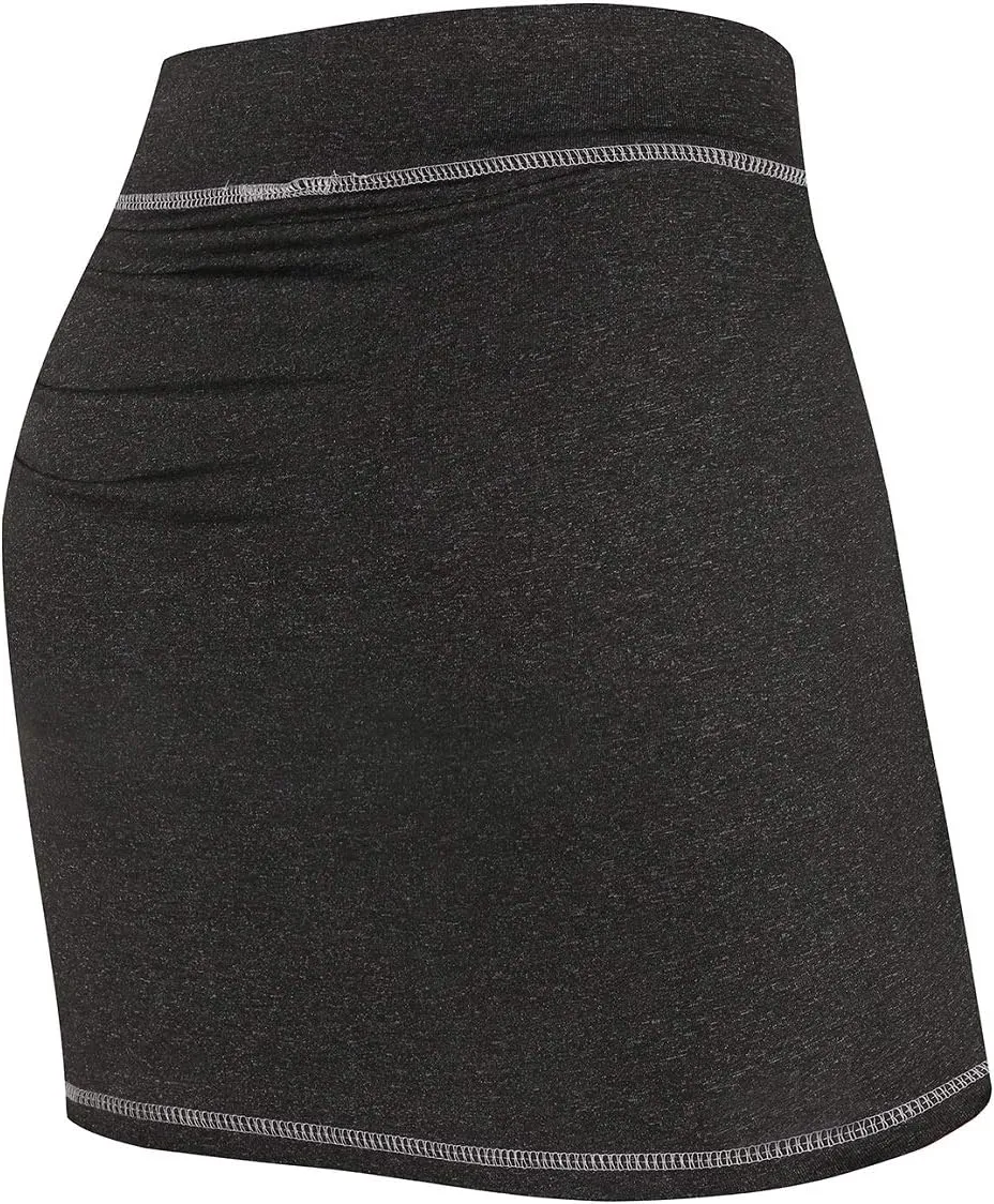 MOQIVGI Women Ruched Workout Skirts Inner Shorts Athletic Sports Golf Run Skorts with Pockets