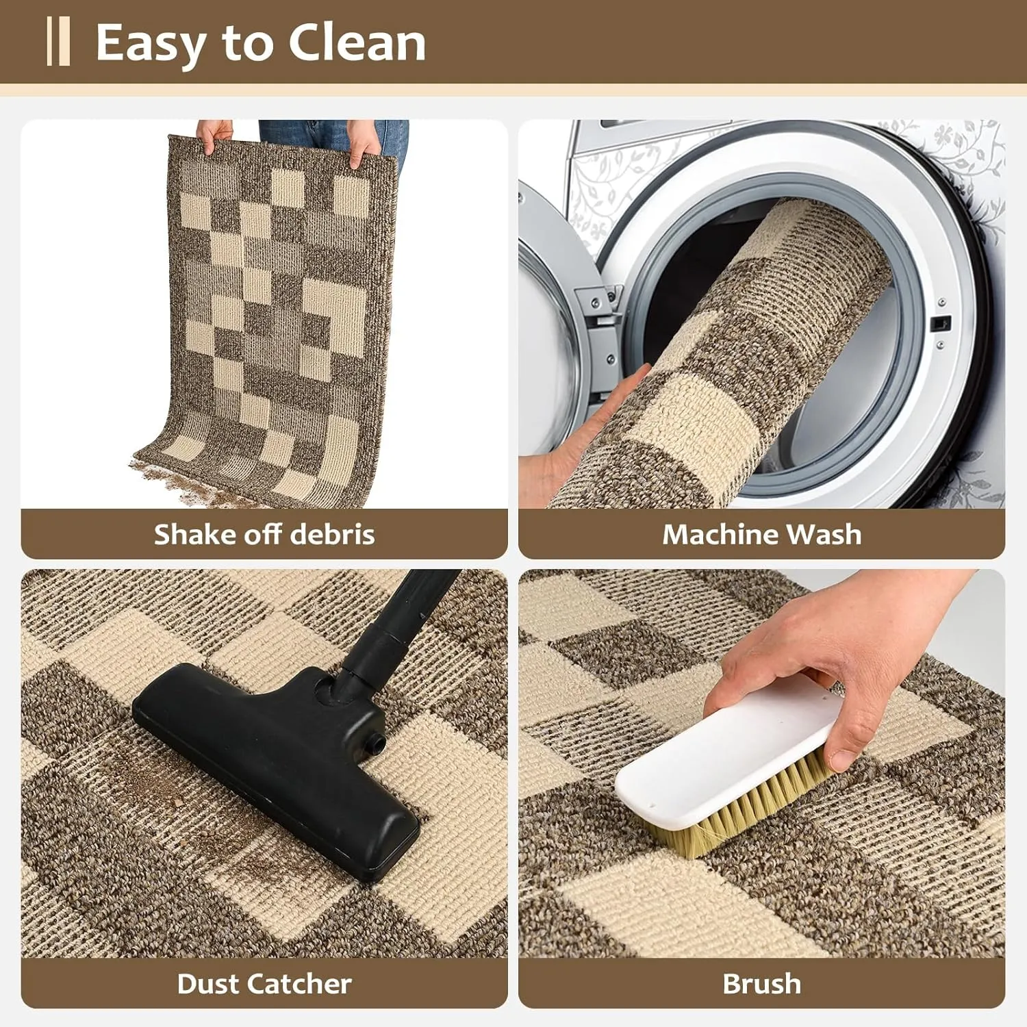 Mud Mats for Dogs Dirt Trapper Dog Mat for Muddy Paws Non-Slip Mud Mats for Indoor Washable Microfiber Dog Rugs for Entryway Clean Dogs Feet Inside Door Mat for Home Entrance 32"x20" Brown