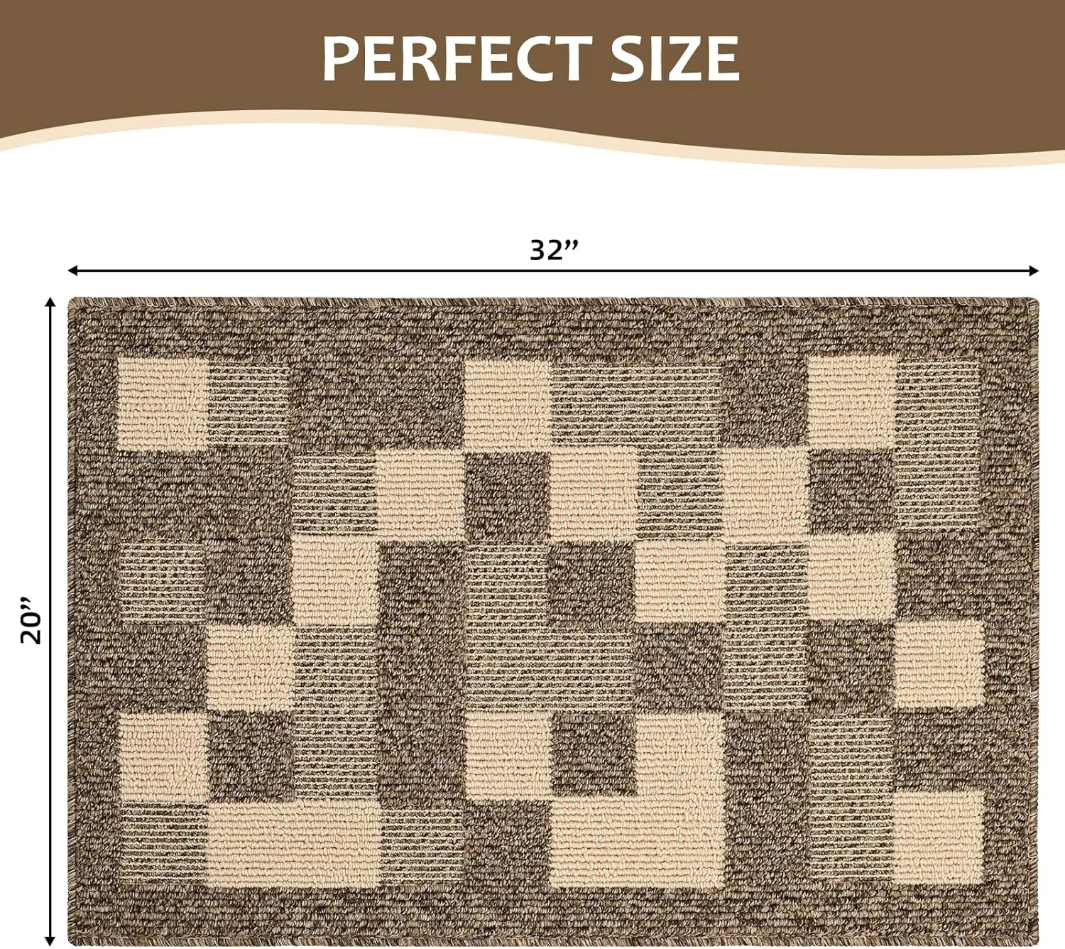 Mud Mats for Dogs Dirt Trapper Dog Mat for Muddy Paws Non-Slip Mud Mats for Indoor Washable Microfiber Dog Rugs for Entryway Clean Dogs Feet Inside Door Mat for Home Entrance 32"x20" Brown