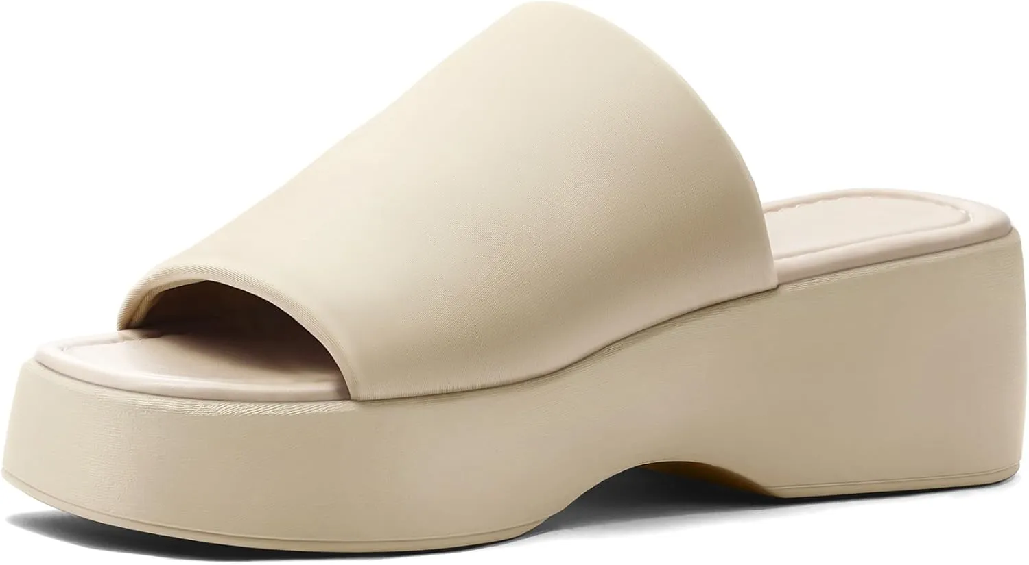 mysoft Women's Wedge Platform Sandals Open Toe Slip On Slide Flatform Summer Shoes