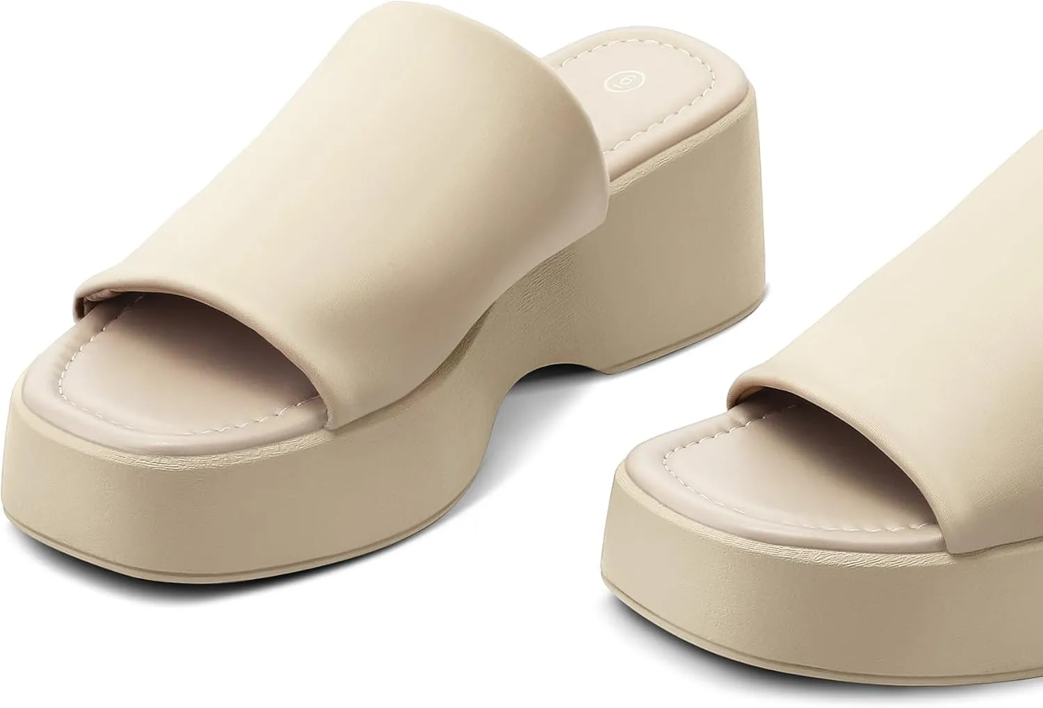 mysoft Women's Wedge Platform Sandals Open Toe Slip On Slide Flatform Summer Shoes