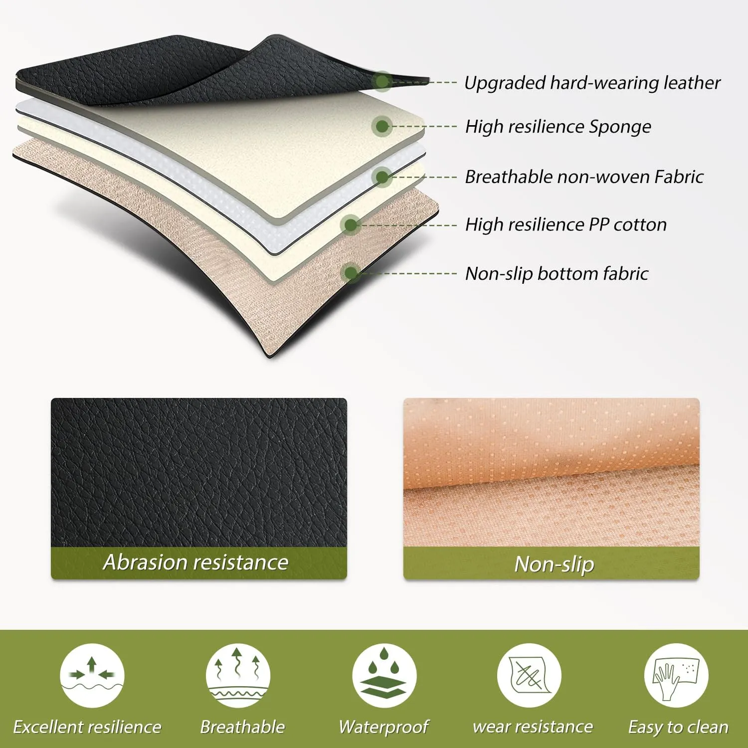 Nilight Car Seat Covers Compatible with 2005-2024 Tacoma Waterproof Wear-Resistant Leather Anti Slip Cushion Set (2 PCS Front Seats Cover)