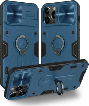 Nillkin Case for iPhone 13 Pro Max 2021 Case Blue CamShield Armor Case for iPhone 13 Pro Max with Kickstand - Slide Camera Protection Cover - Military Grade 6.7'' (2021) (Blue)