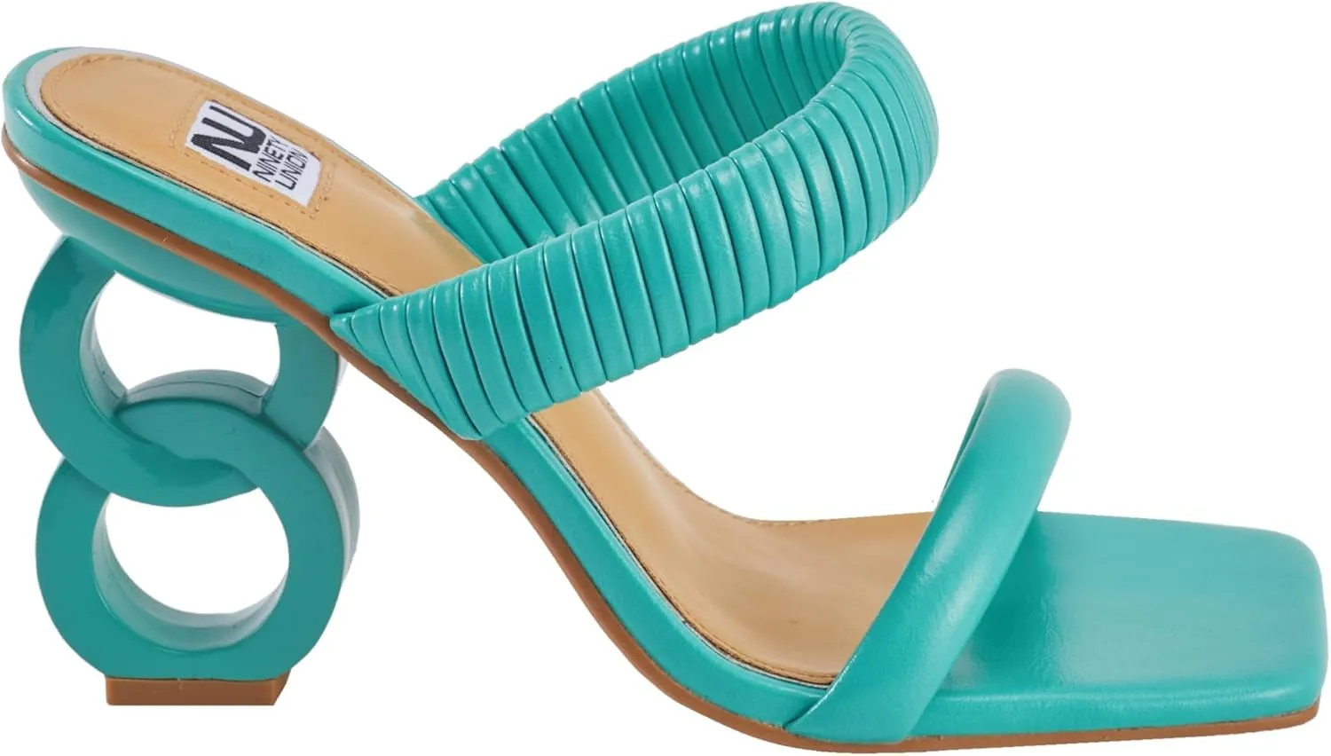 Ninety Union Raddle Metallic Heel Pleaded Two Band Slide