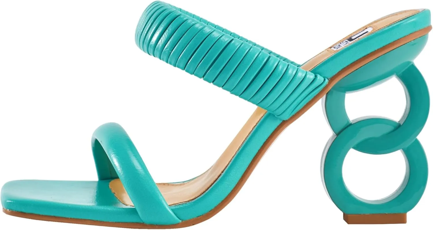 Ninety Union Raddle Metallic Heel Pleaded Two Band Slide