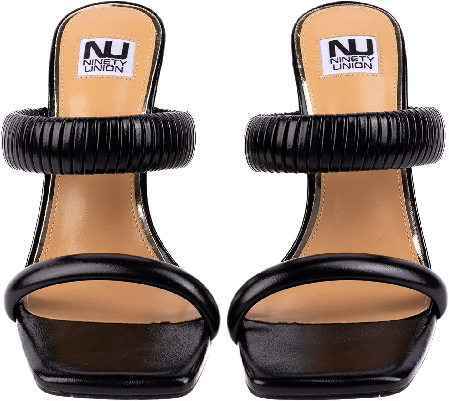 Ninety Union Raddle Metallic Heel Pleaded Two Band Slide