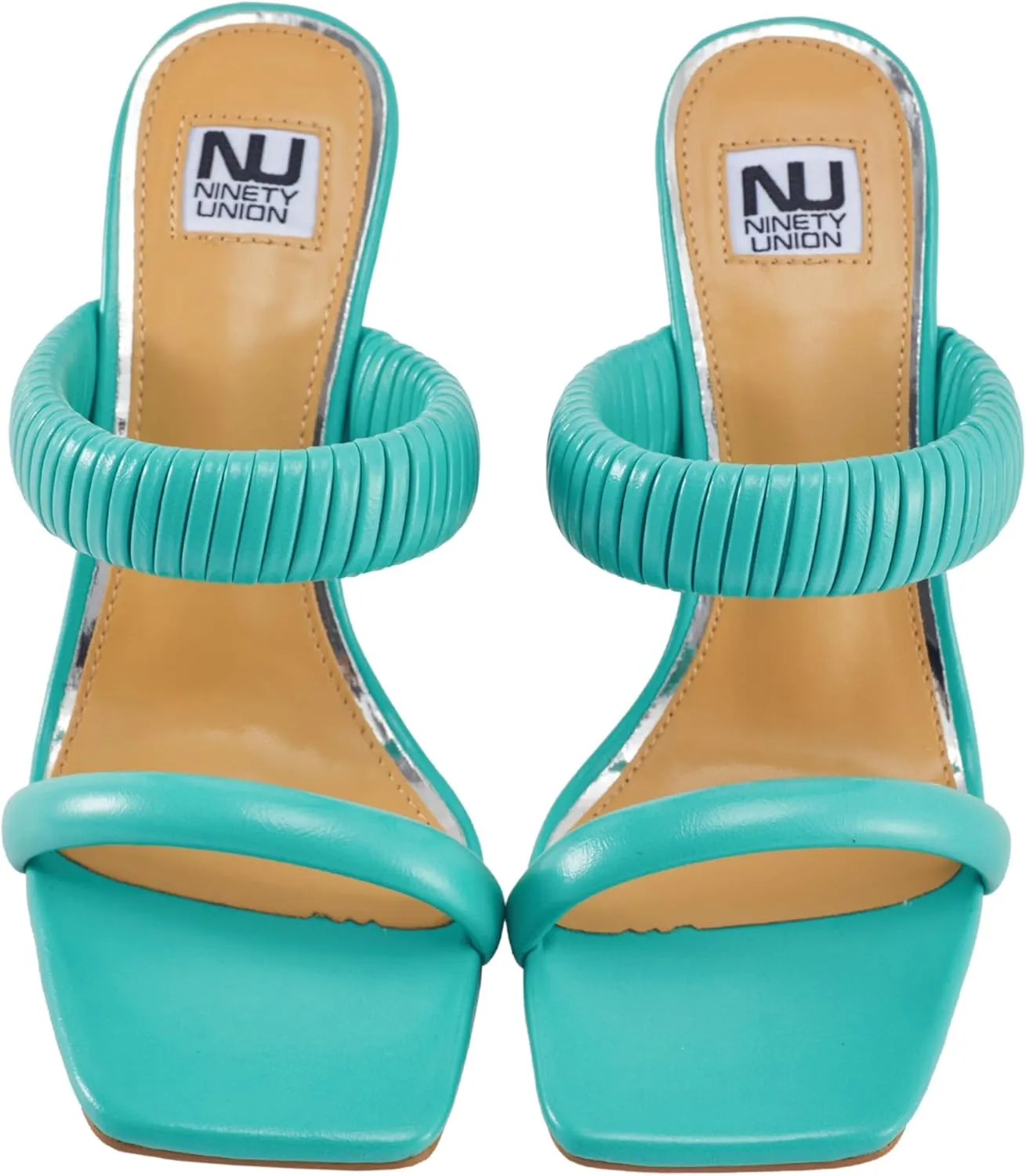 Ninety Union Raddle Metallic Heel Pleaded Two Band Slide