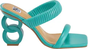 Ninety Union Raddle Metallic Heel Pleaded Two Band Slide