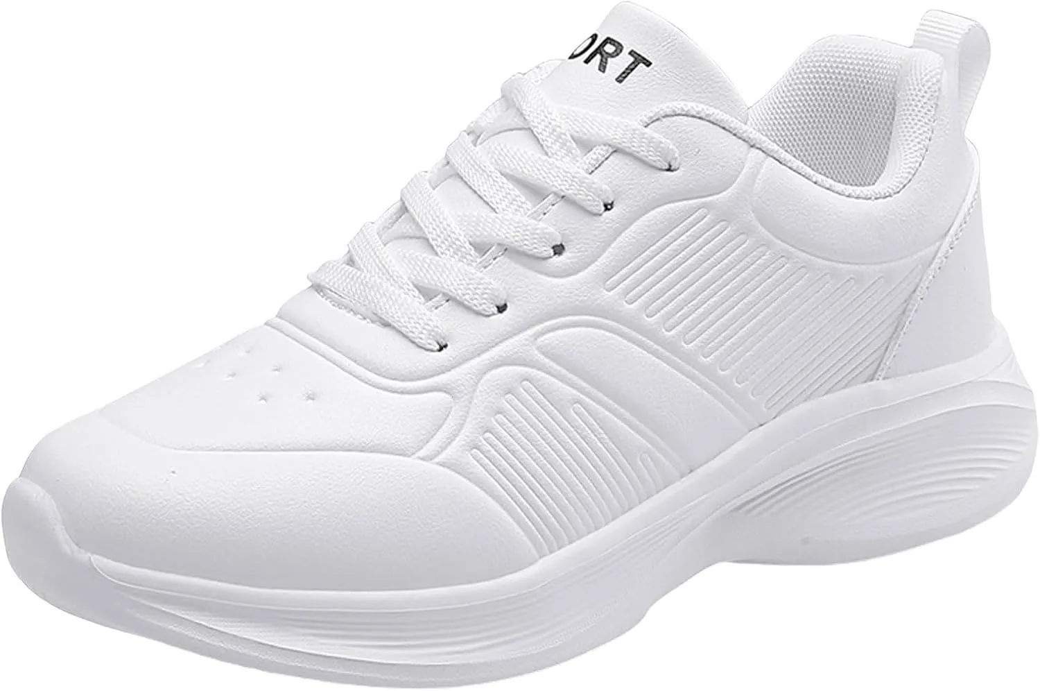 Non Slip Shoes for Women - Black, Flat Heel, Lace-Up, Mesh, Walking, Work, Casual, Medical, Spring, Summer, Fall