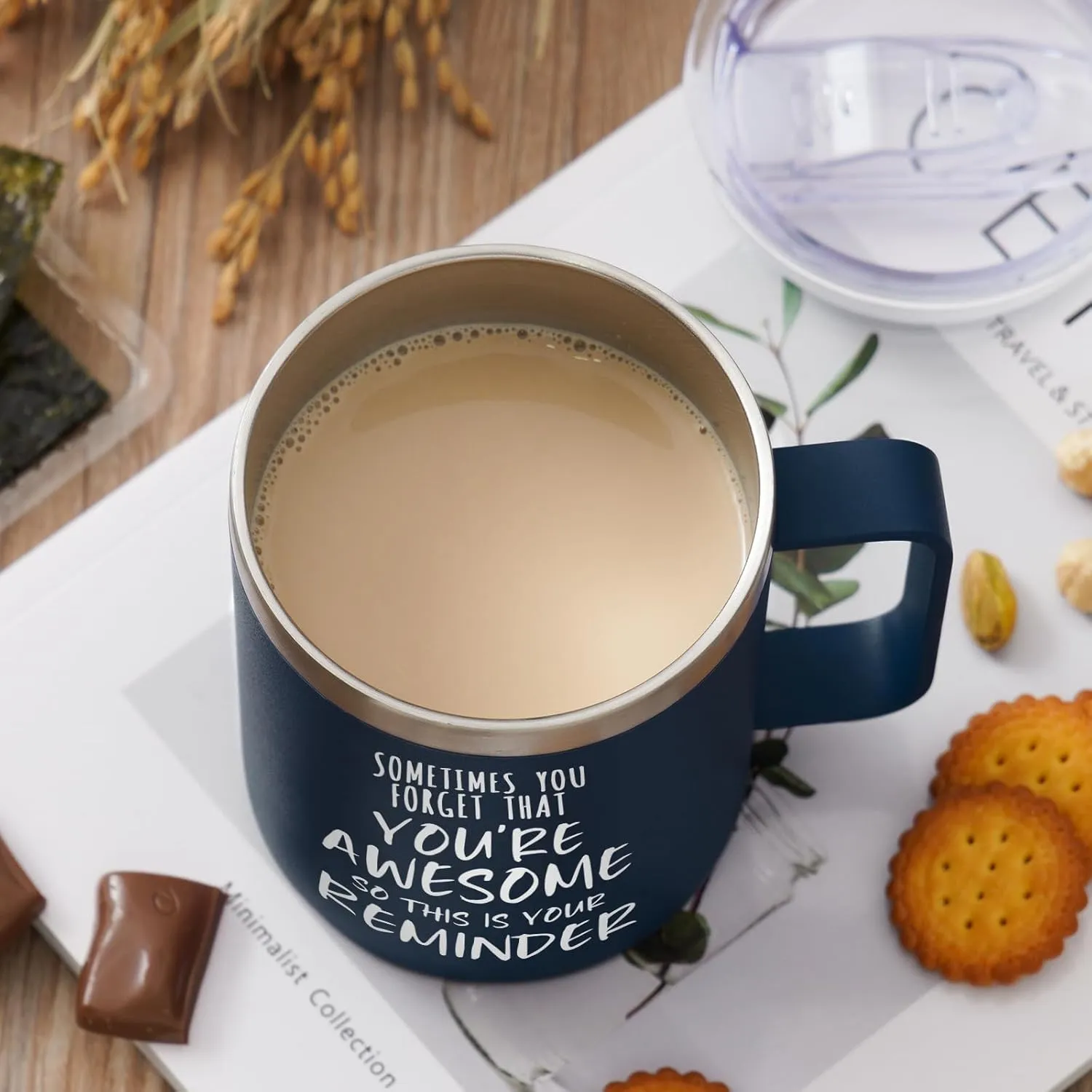 NOWWISH Birthday Gifts for Men - Awesome Coffee Mug, Inspirational & Holiday Presents for Men Him Boyfriend Husband, 14oz Navy Blue