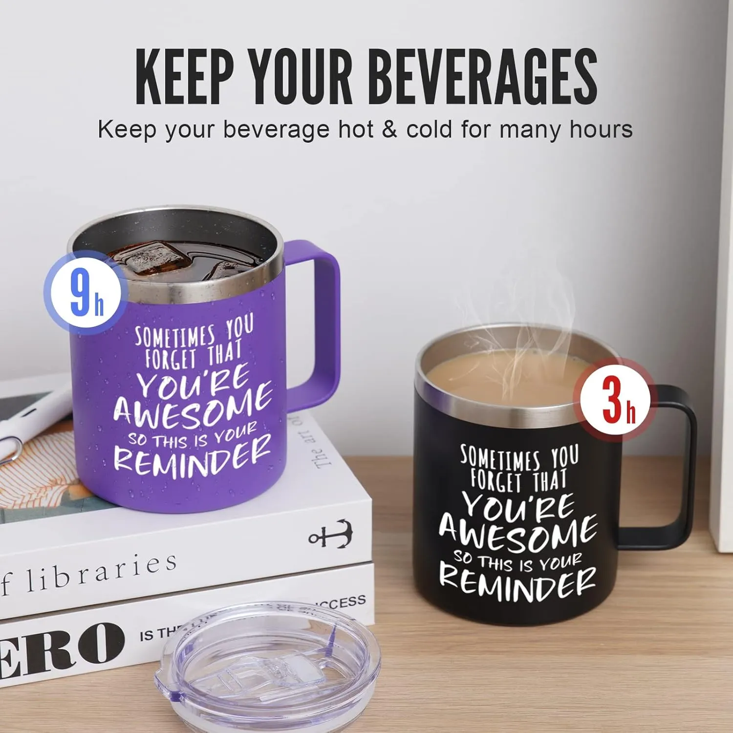 NOWWISH Inspirational Gifts for Men Women, Sometimes You Forget You're Awesome Coffee Mug, Thank You Gifts, Funny Birthday Gifts for Husband Dad, Coworker, Friends on Fathers Day, Black