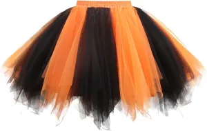 OBBUE Women's Short Vintage Petticoat Skirt Ballet Bubble Tutu Multi-Colored