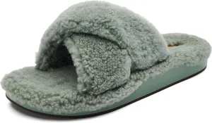 OLUKAI Hila Heu Women's Slipper, Women's Slip-On Shoes, Genuine Shearling, Wet Grip Soles for Inside & Outside Wear, Cute & Ultra-Soft Comfort Fit