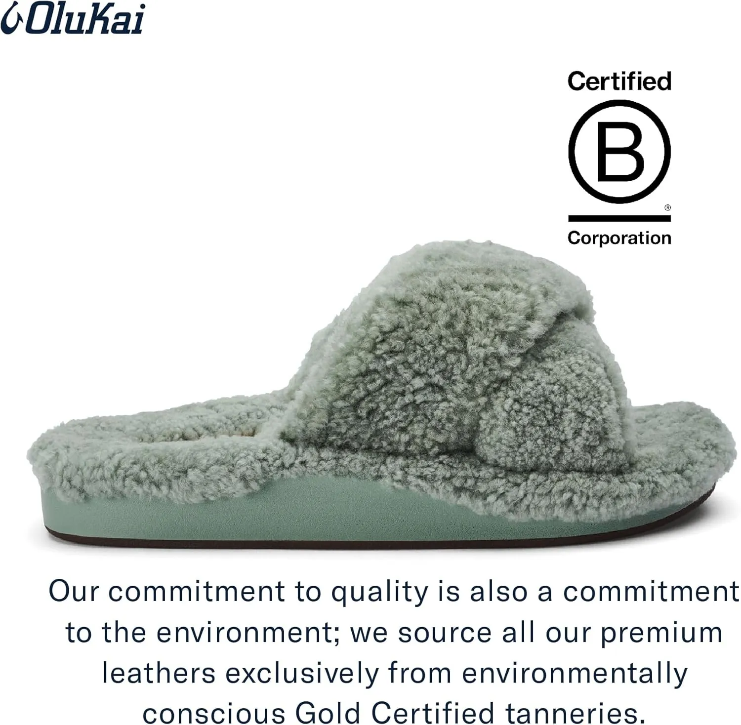 OLUKAI Hila Heu Women's Slipper, Women's Slip-On Shoes, Genuine Shearling, Wet Grip Soles for Inside & Outside Wear, Cute & Ultra-Soft Comfort Fit