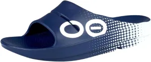 OOFOS OOahh Sport Recovery Slide, Navy Matrix - Women’s Size 5, Men’s Size 3