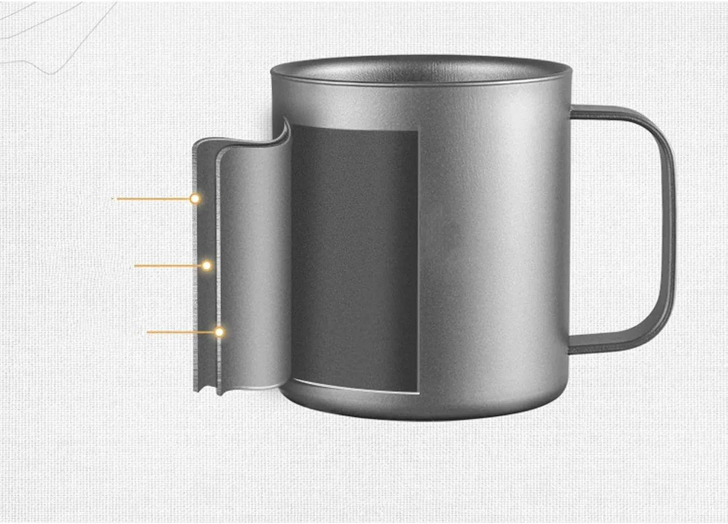 Outdoor lightweight portable double-layer anti-scalding mug water cup 2PCS(300ml)