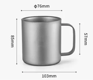 Outdoor lightweight portable double-layer anti-scalding mug water cup 2PCS(300ml)