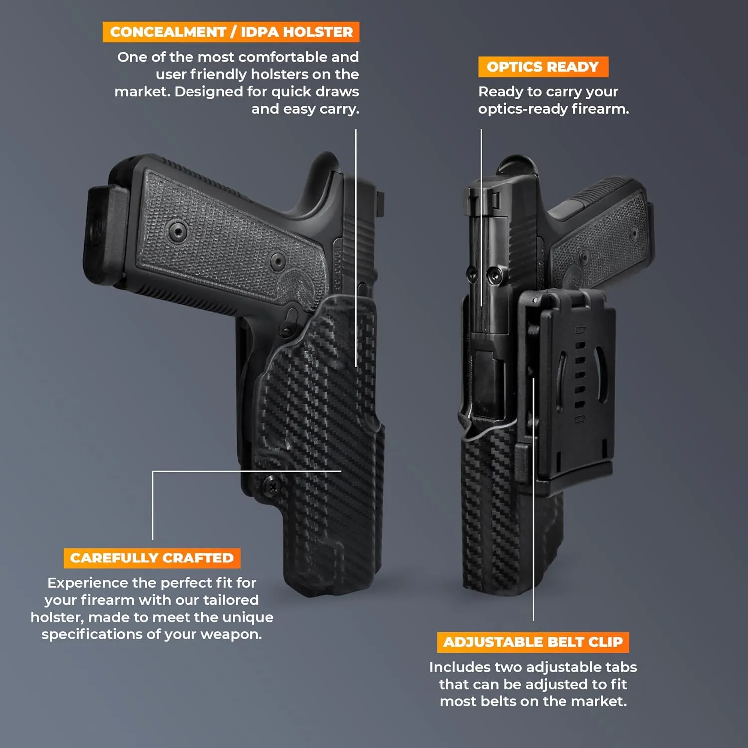 OWB Concealment IDPA - Outside The Waistband Holster - fits Shadow Systems CR920 Combat