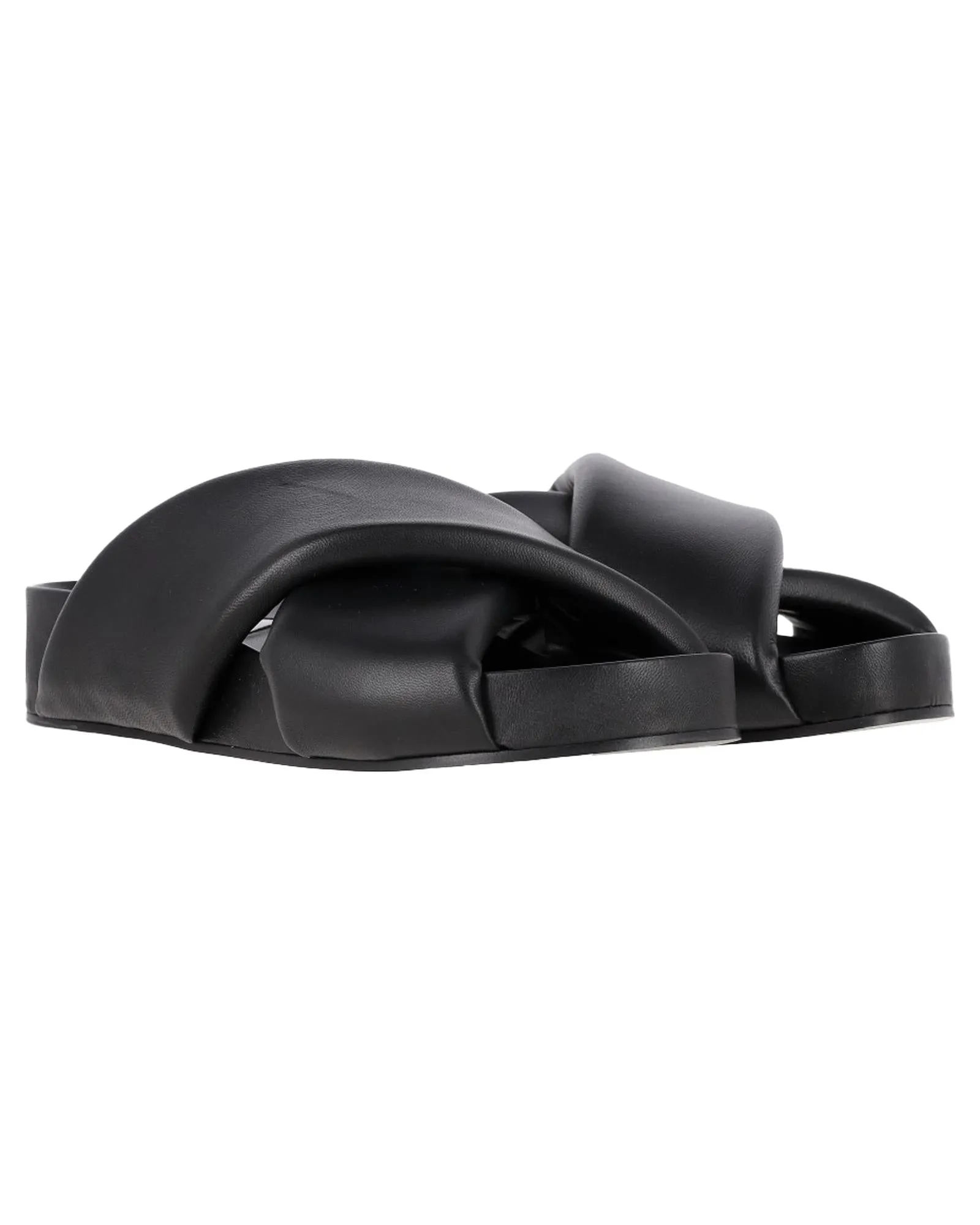 Padded Leather Slide Sandals