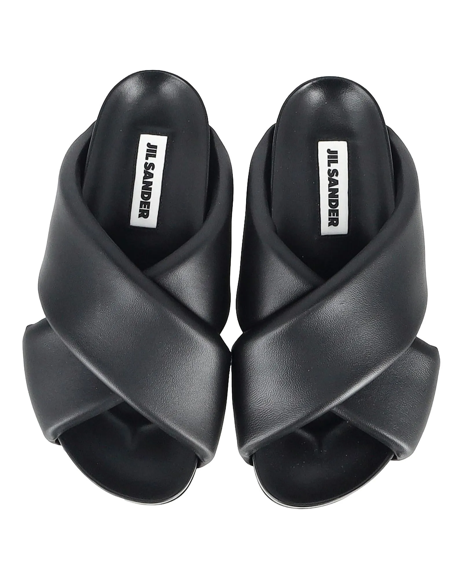 Padded Leather Slide Sandals