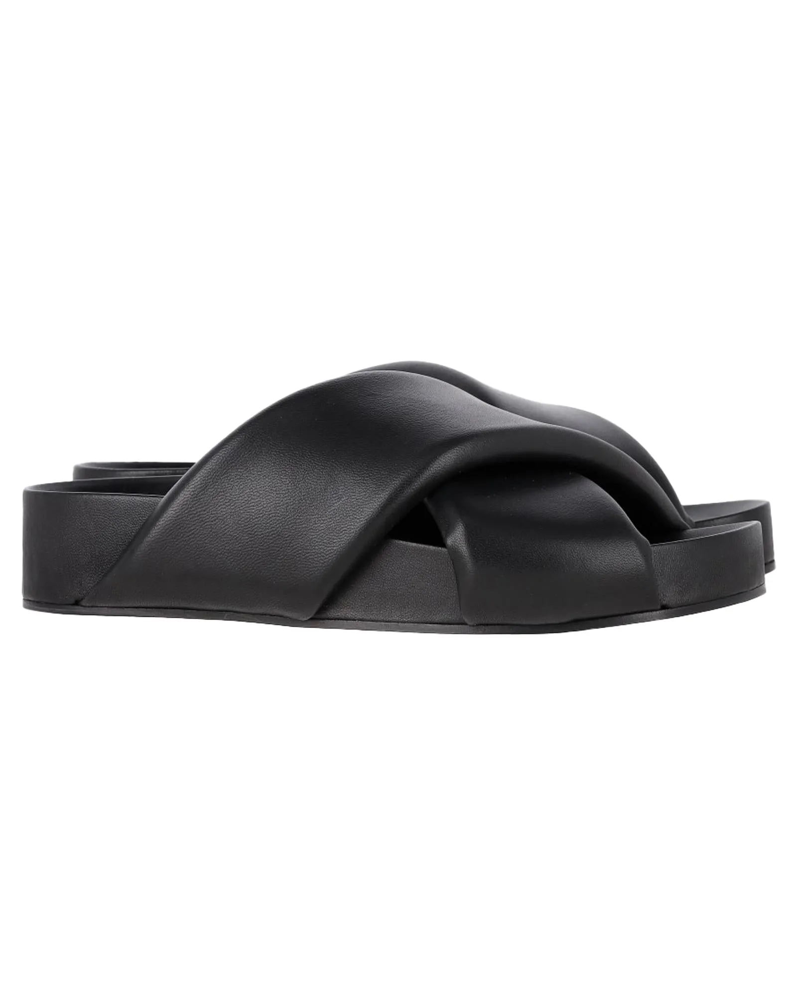 Padded Leather Slide Sandals