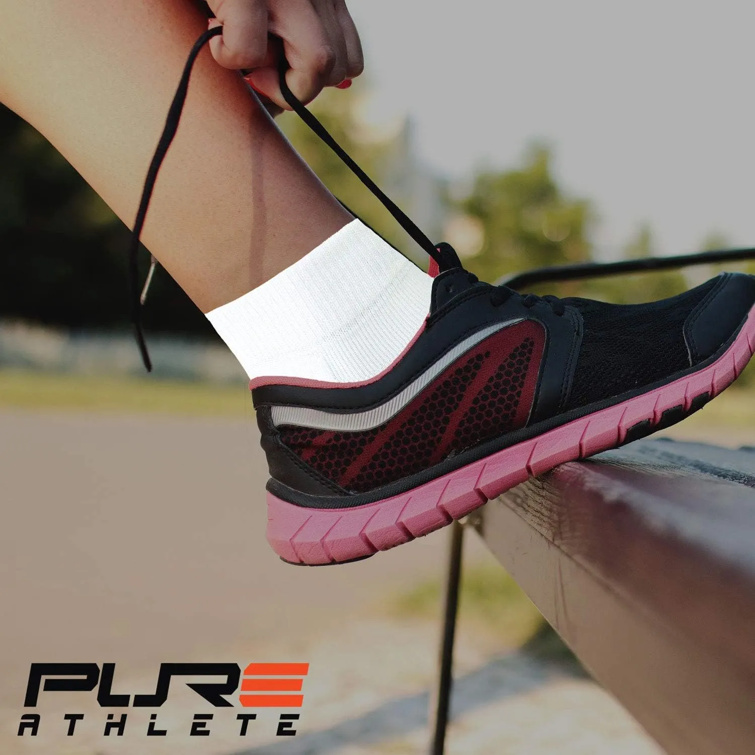 Padded Walking Socks Men, Women – Thick Ankle Cotton Blister Cushion Sock