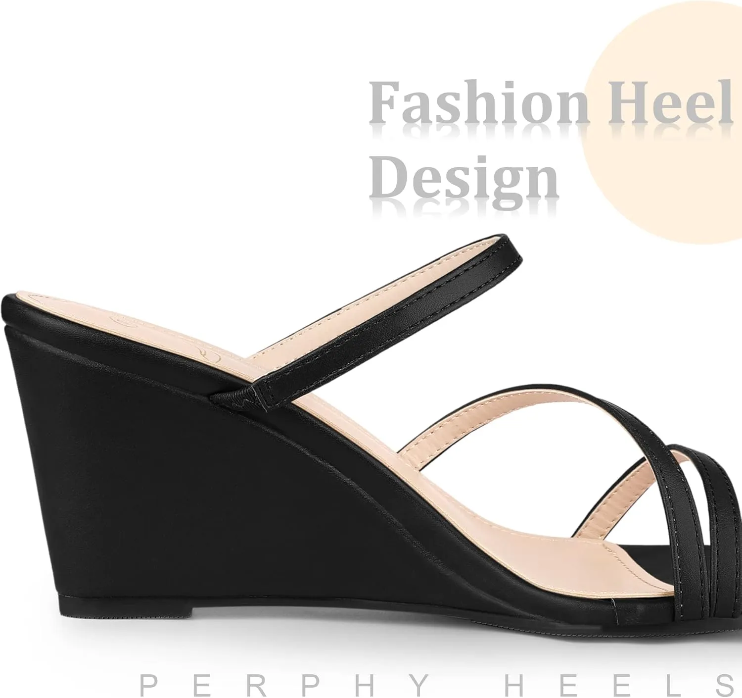 Perphy Strappy Low Wedges Wedge Heels Slide Sandals for Women