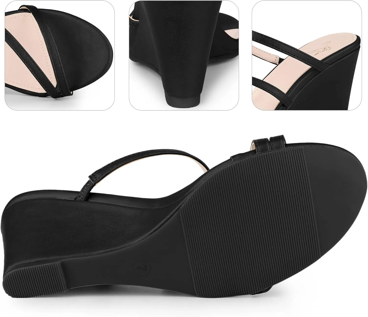 Perphy Strappy Low Wedges Wedge Heels Slide Sandals for Women