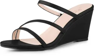 Perphy Strappy Low Wedges Wedge Heels Slide Sandals for Women