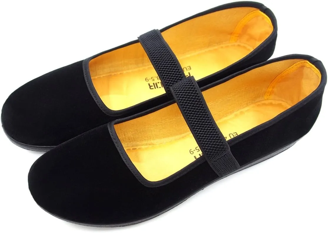 pestor Mary Jane Shoes for Women Ballet Flats Women's Flat Shoes Ballerina Halloween Black Mary Janes