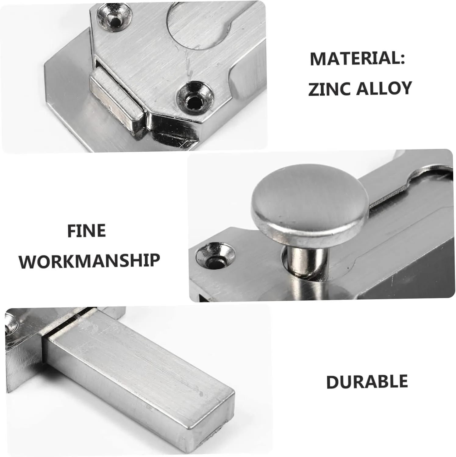 POPETPOP 2pcs Plug Safety Childproof Bolts Door Latch Lock Round Barrel Security Locks Slide Door Bolt Security Sliding Lock Sliding Door Bolt Security Catch Silver Zinc Alloy