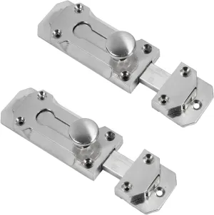 POPETPOP 2pcs Plug Safety Childproof Bolts Door Latch Lock Round Barrel Security Locks Slide Door Bolt Security Sliding Lock Sliding Door Bolt Security Catch Silver Zinc Alloy