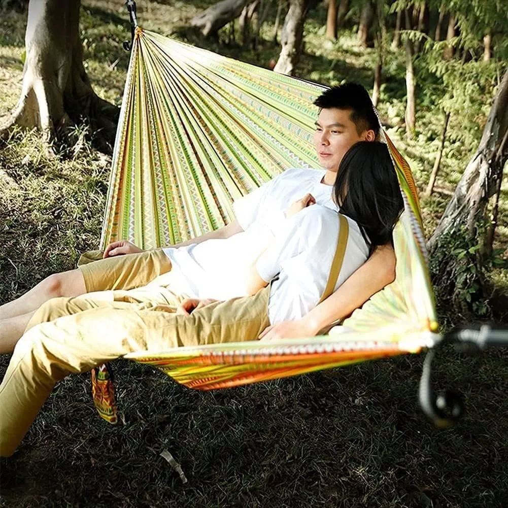 Portable Hammocks Double & Single Hammock Portable Nylon Parachute Hammocks Swing for Indoor Outdoor Garden Hiking Travel Backpacking Hammock for Outdoor(E)