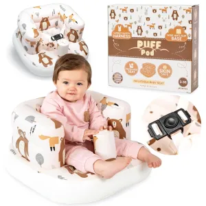 Premium Inflatable Baby Seat with Built-in Pump – Baby Sit Up Chair for Infants 3-36 Months, Blow Up Chair with Safety Harness and Non-Slip Base, Portable Inflatable Seat for Travel
