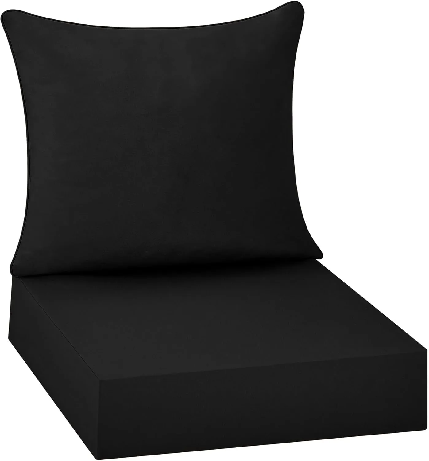 puredown® Outdoor Seat Cushions 24 X 24 X 5.75 Inch, Waterproof & Fade Resistant Patio Furniture Replacement Cushions with Removable Cover for Chair, Sofa, Couch, Wicker, Black