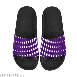 Purple Polka Dot Beach Slides