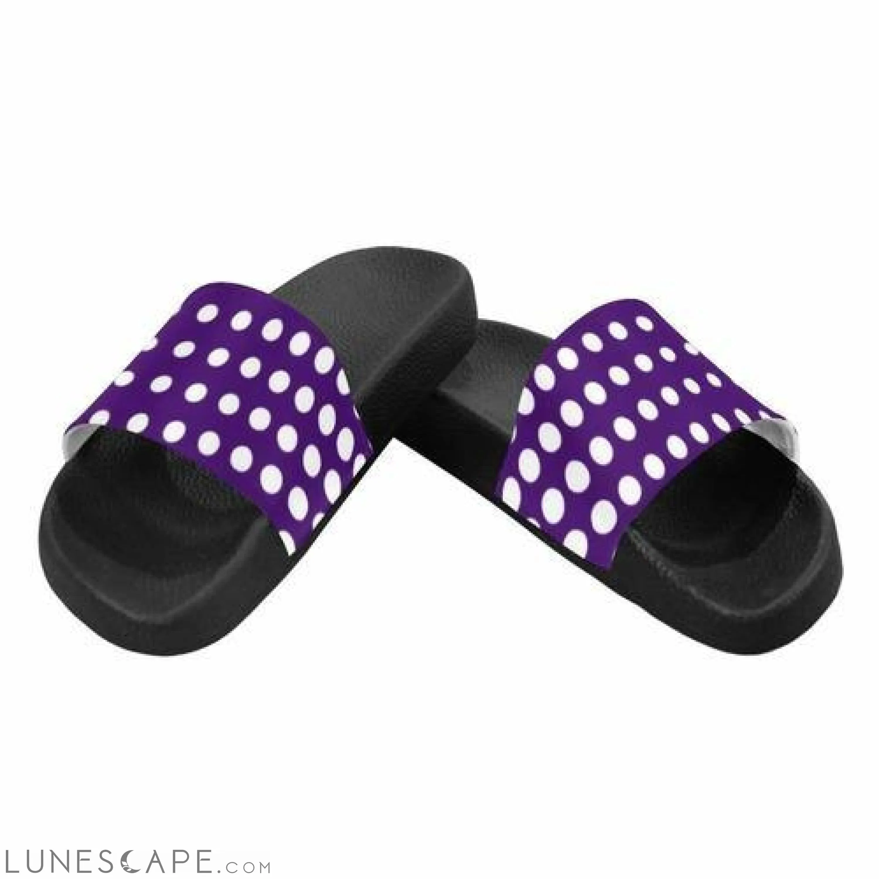 Purple Polka Dot Beach Slides