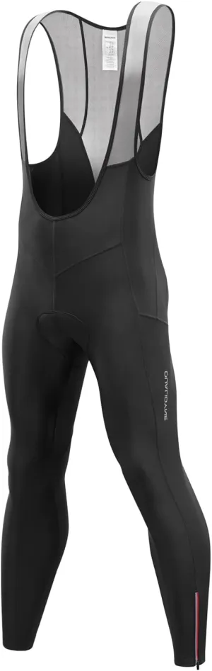 qualidyne Men's Cycling Bib Pants 3D Padded Winter Thermal Cold Weather Bike Bib Tights Biking Bicycle Long Leggings