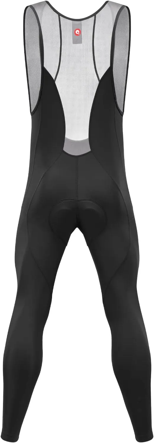 qualidyne Men's Cycling Bib Pants 3D Padded Winter Thermal Cold Weather Bike Bib Tights Biking Bicycle Long Leggings