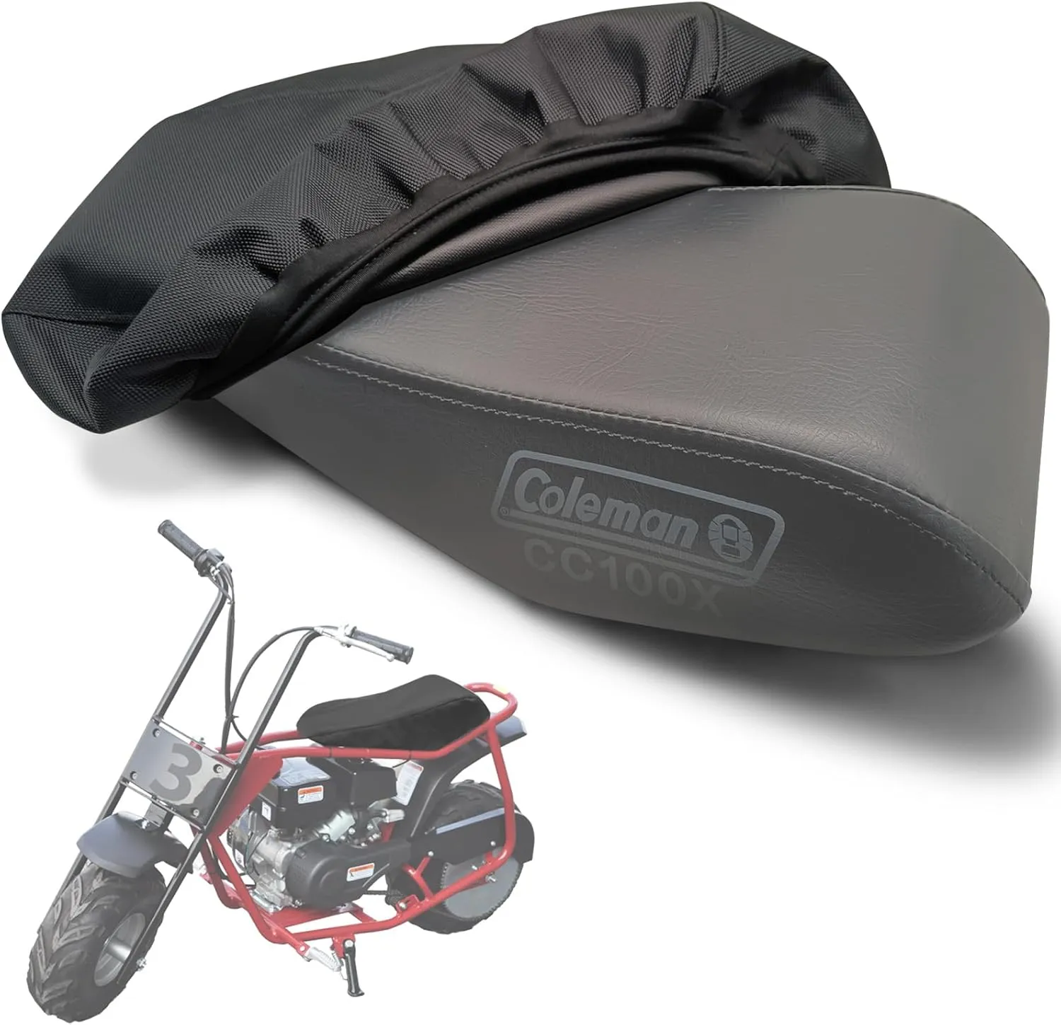 QYMOTO Coleman CC100X Mini Bike Seat Cover for CC 100X Trail Bike Minibike Seat Accessories Waterproof