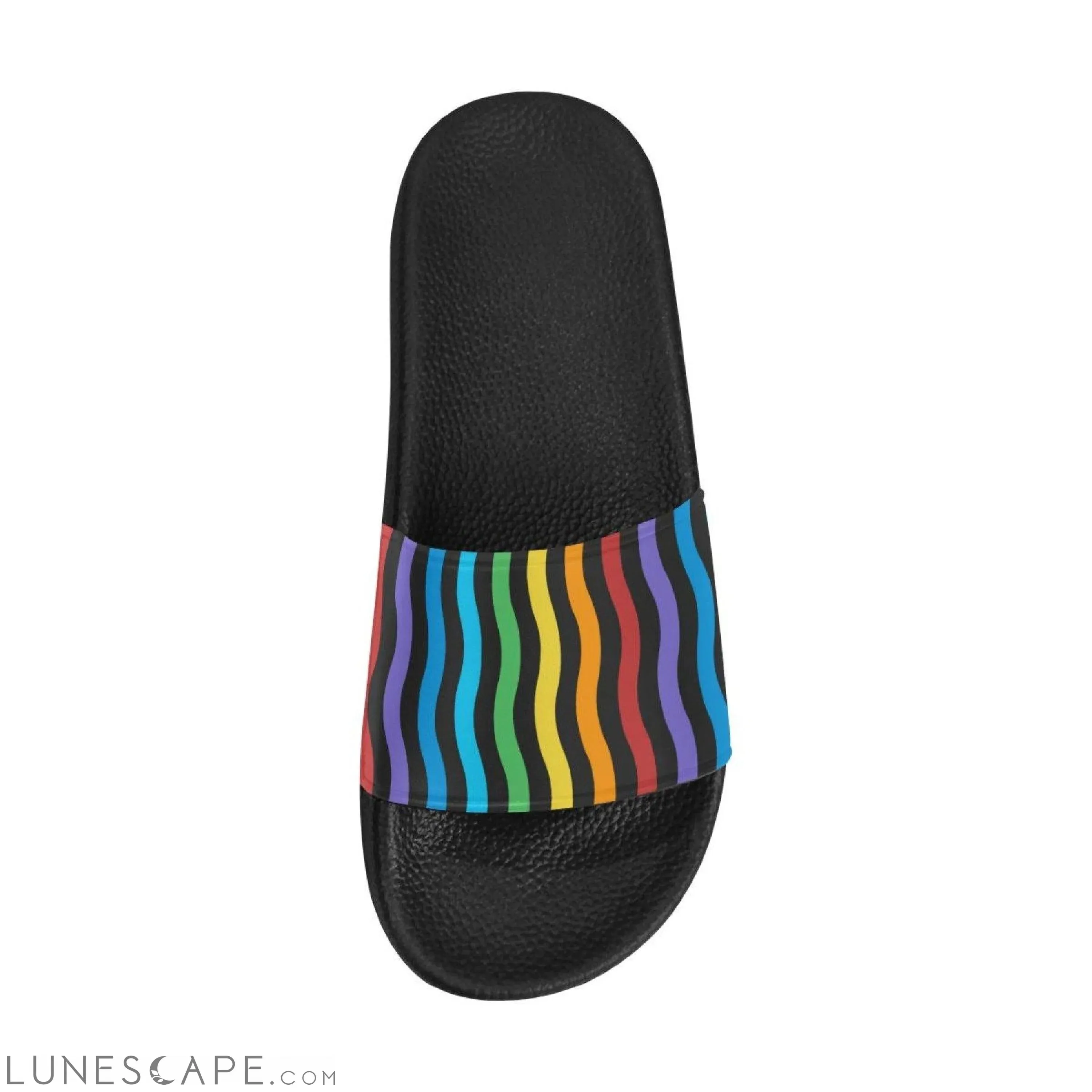 Rainbow Striped Beach Slides