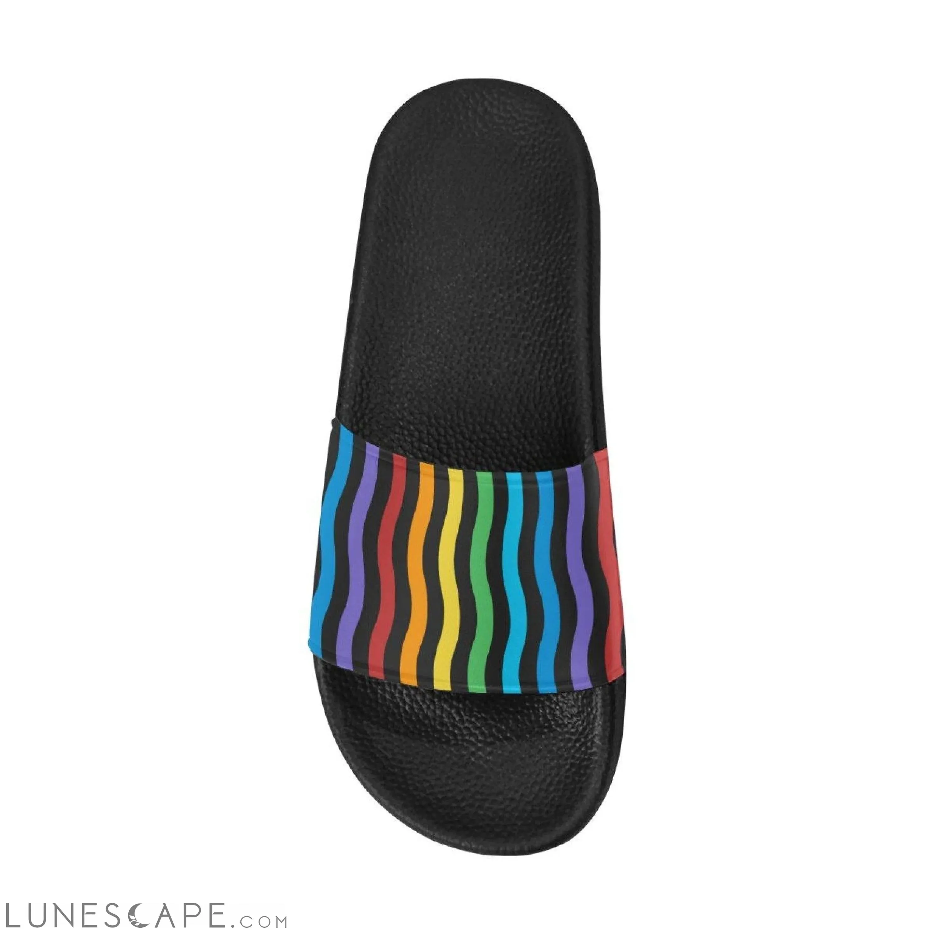 Rainbow Striped Beach Slides