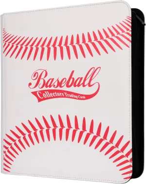 Rayvol Baseball Card Binder, 9 Pocket 1008 Sports Card Binder with 112 Double-Sided Clear Pages & Metal D-Rings - Authentic Baseball Texture Collectors Album