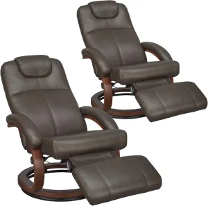 RecPro Charles 28" RV Euro Chair Recliner Modern Design RV Furniture (2, Chestnut)