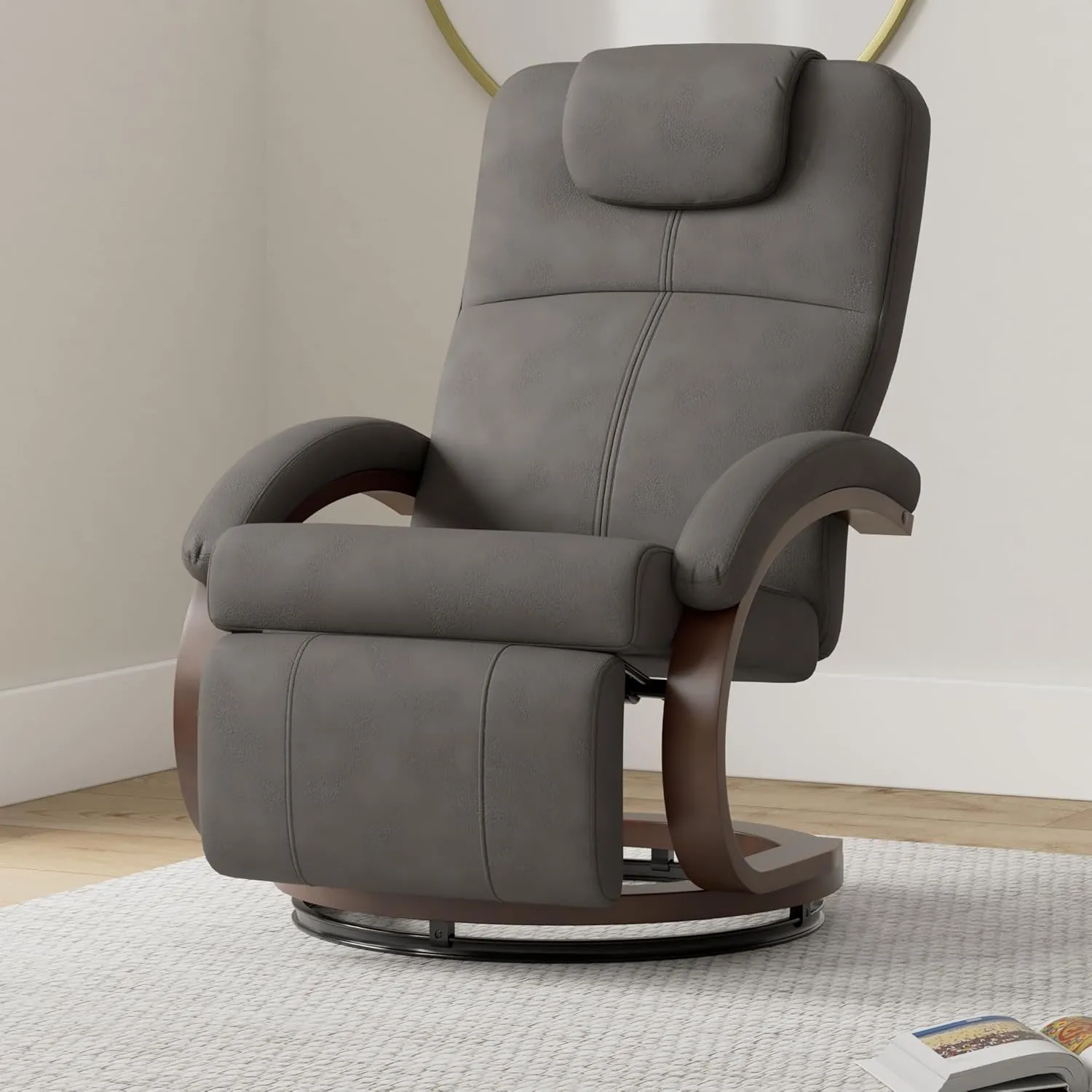 RecPro Charles 28" RV Euro Chair Recliner Modern Design RV Furniture RV Recliner (2 Chairs, Gunmetal)
