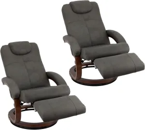 RecPro Charles 28" RV Euro Chair Recliner Modern Design RV Furniture RV Recliner (2 Chairs, Gunmetal)