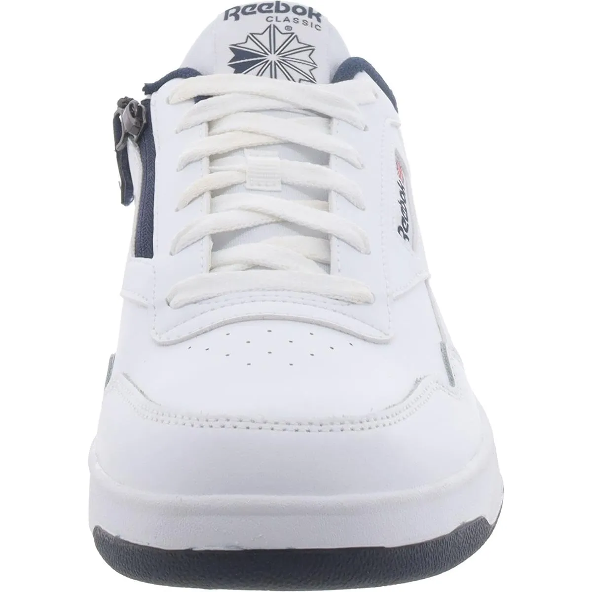 Reebok Mens Faux Leather Trainer Running & Training Shoes 15.5 X-Wide Women/14 X-Wide Men White/Vector Navy